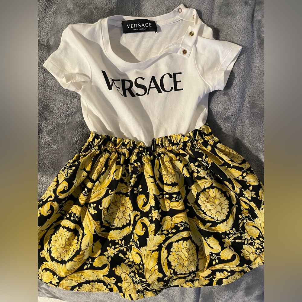 Versace kids baroque print dress